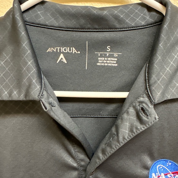 Antigua Gray Polo Shirt with NASA Logo - Picture 5 of 6